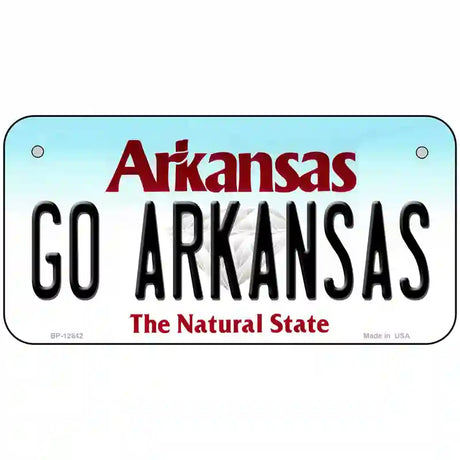 Go Arkansas Novelty Metal License Plate 6" x 3" (BP)