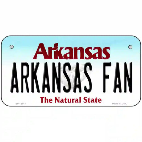 Arkansas Fan Novelty Metal License Plate 6" x 3" (BP)