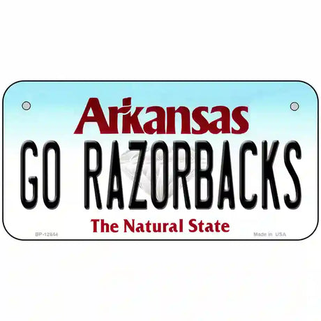 Go Razorbacks Novelty Metal License Plate 6" x 3" (BP)