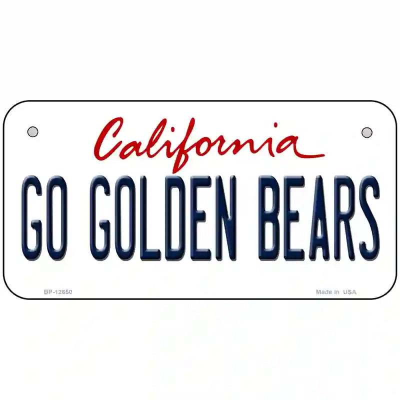 Go Golden Bears Novelty Metal License Plate 6" x 3" (BP)