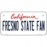 Fresno State Fan Novelty Metal License Plate 6" x 3" (BP)