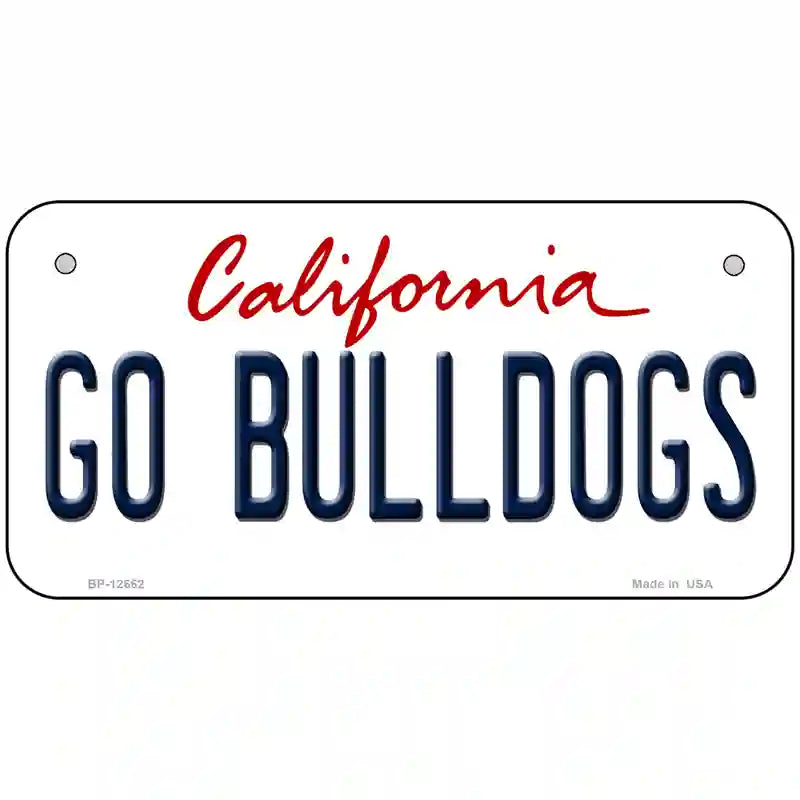 Go Bulldogs Novelty Metal License Plate 6" x 3" (BP)