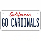 Go Cardinals Novelty Metal License Plate 6" x 3" (BP)