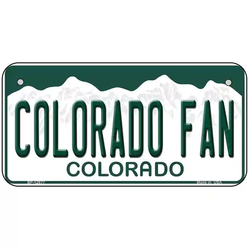 Colorado Fan Novelty Metal License Plate 6" x 3" (BP)