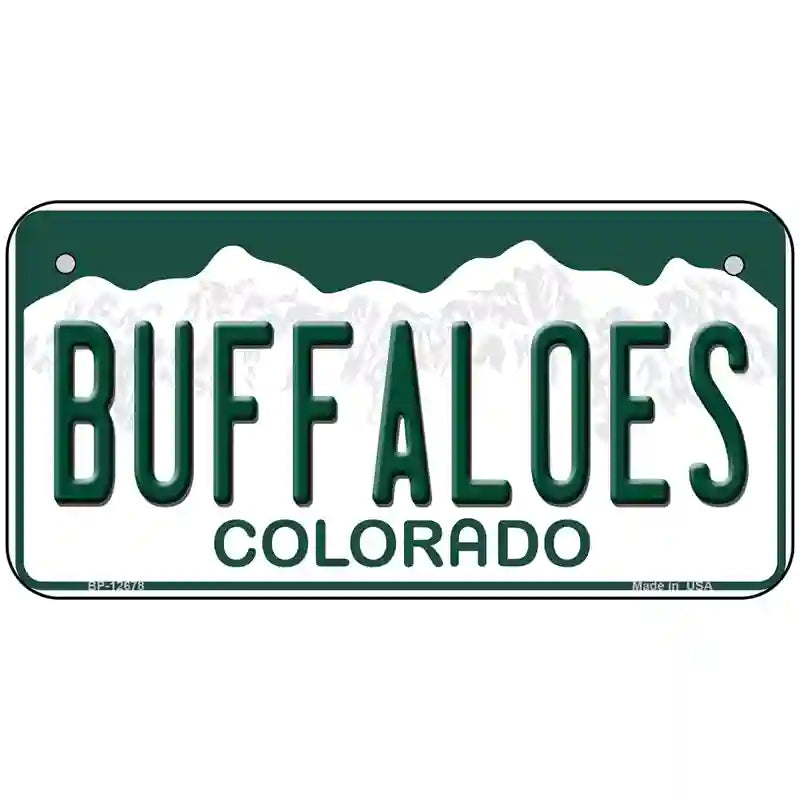 Buffaloes Novelty Metal License Plate 6" x 3" (BP)