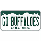 Go Buffaloes Novelty Metal License Plate 6" x 3" (BP)