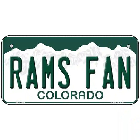 Rams Fan Novelty Metal License Plate 6" x 3" (BP)