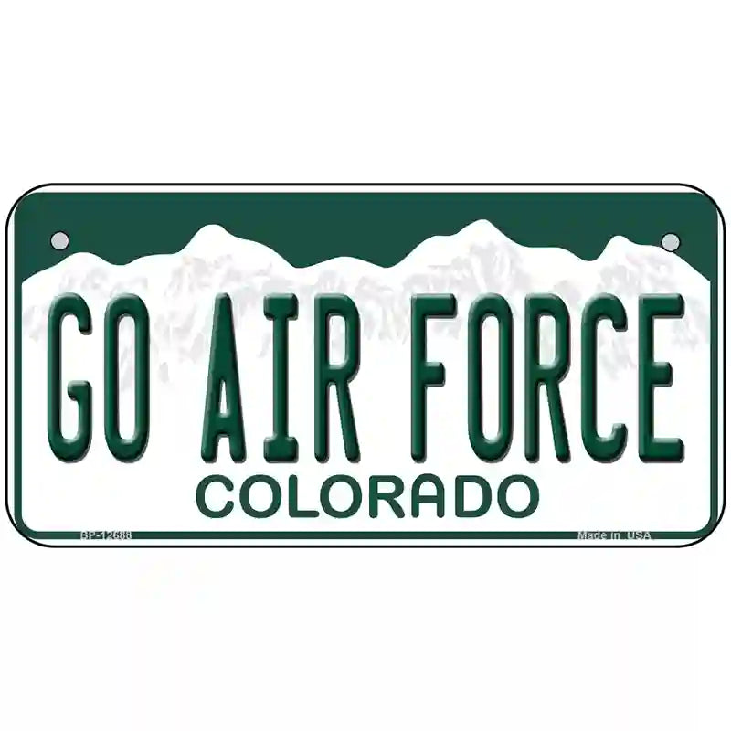 Go Air Force Novelty Metal License Plate 6" x 3" (BP)