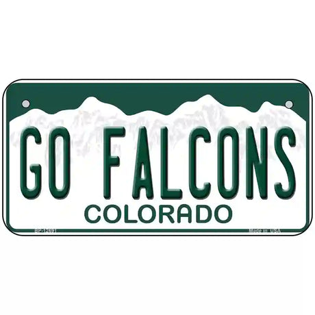 Go Falcons Novelty Metal License Plate 6" x 3" (BP)