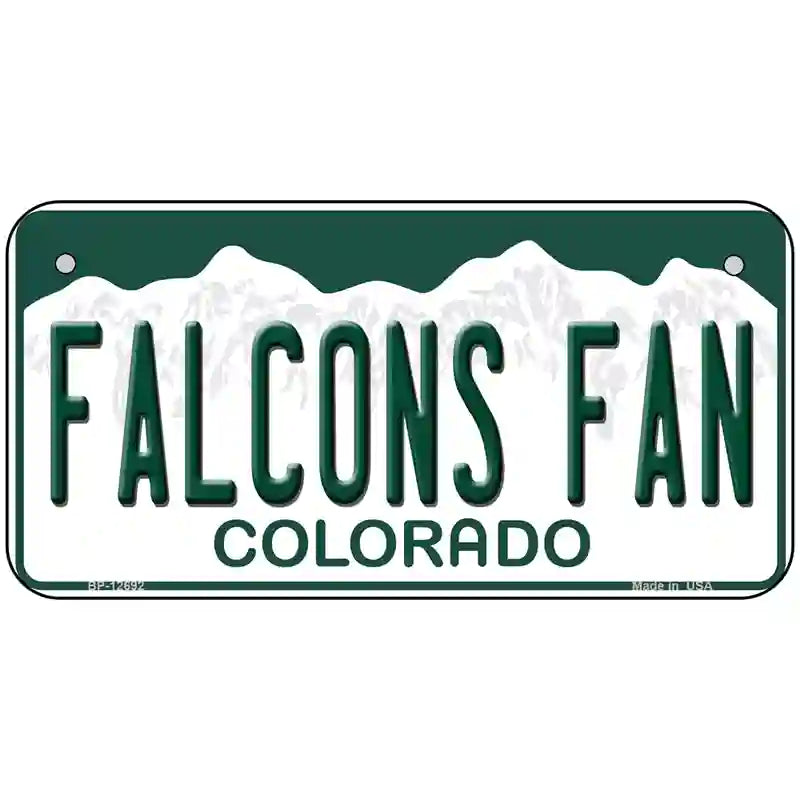 Falcons Fan Novelty Metal License Plate 6" x 3" (BP)