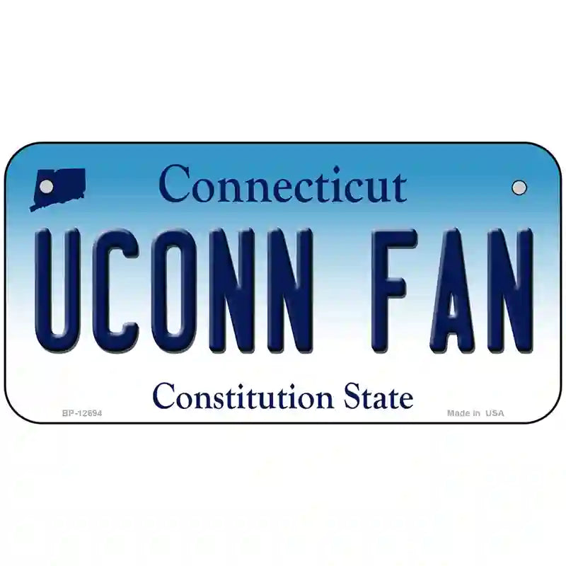 UConn Fan Novelty Metal License Plate 6" x 3" (BP)