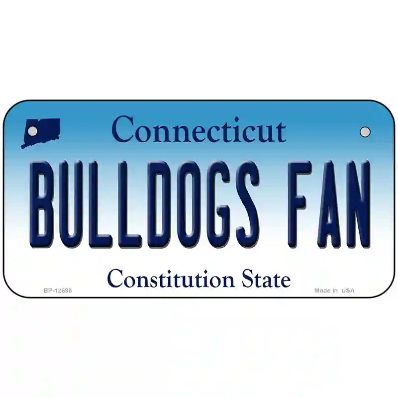 Bulldogs Fan Connecticut Novelty Metal License Plate 6" x 3" (BP)