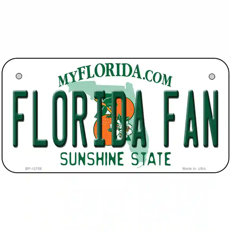 Florida Fan Novelty Metal License Plate 6" x 3" (BP)