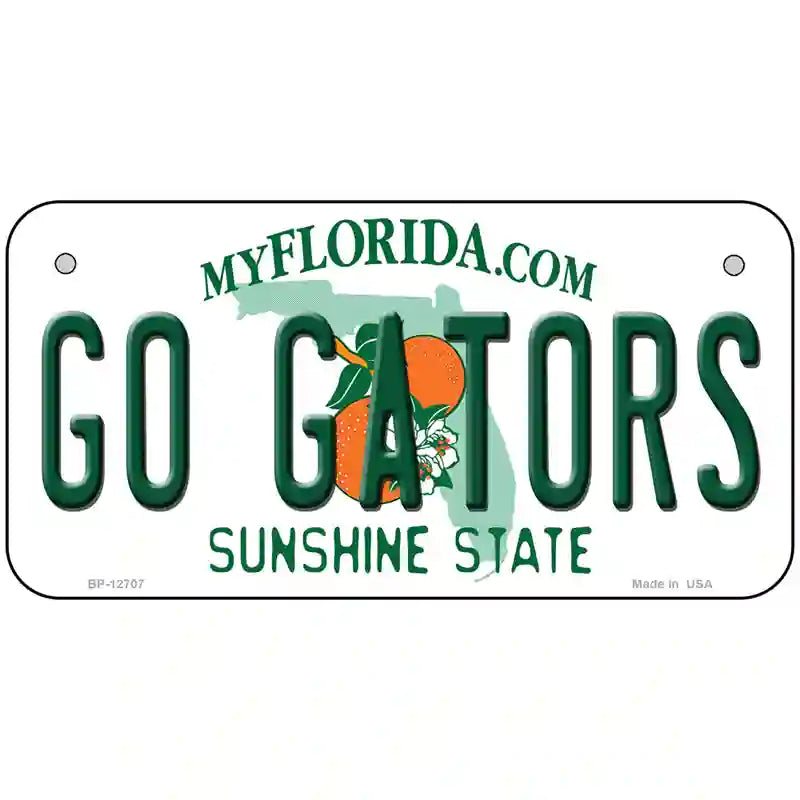 Go Gators Novelty Metal License Plate 6" x 3" (BP)