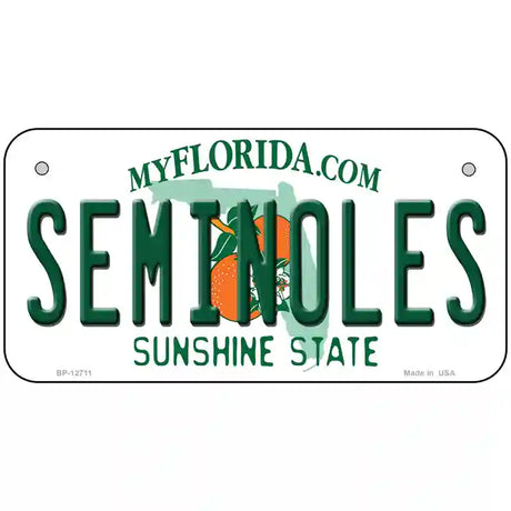 Seminoles Novelty Metal License Plate 6" x 3" (BP)