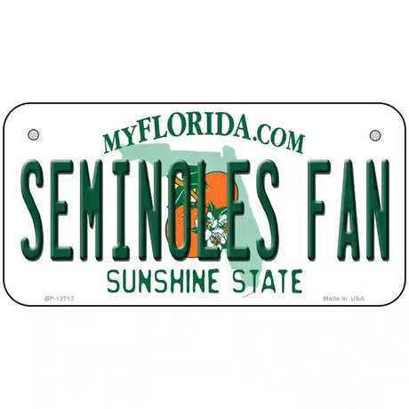 Seminoles Fan Novelty Metal License Plate 6" x 3" (BP)