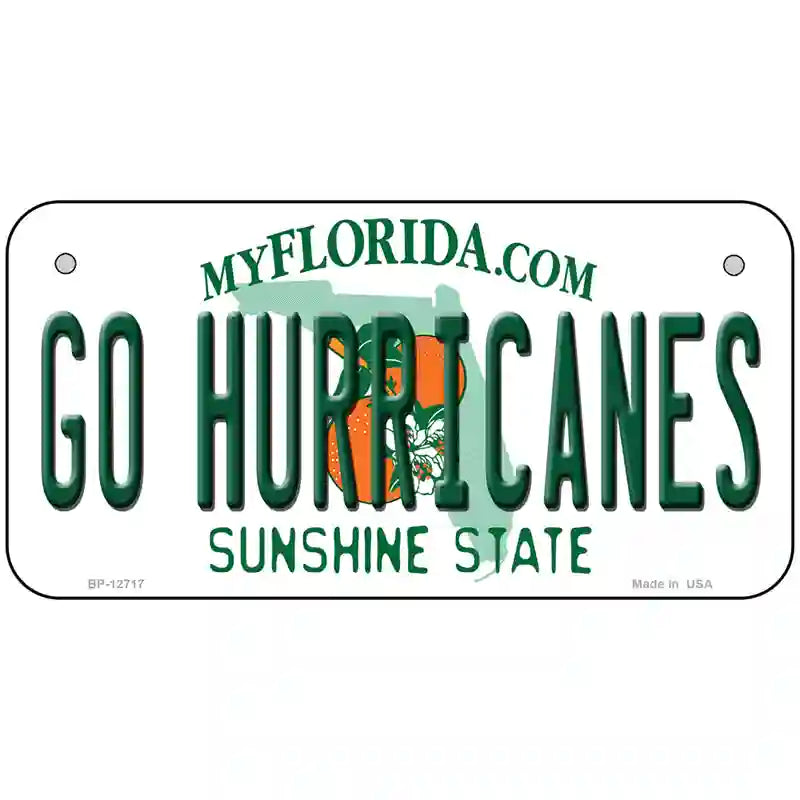 Go Hurricanes Novelty Metal License Plate 6" x 3" (BP)