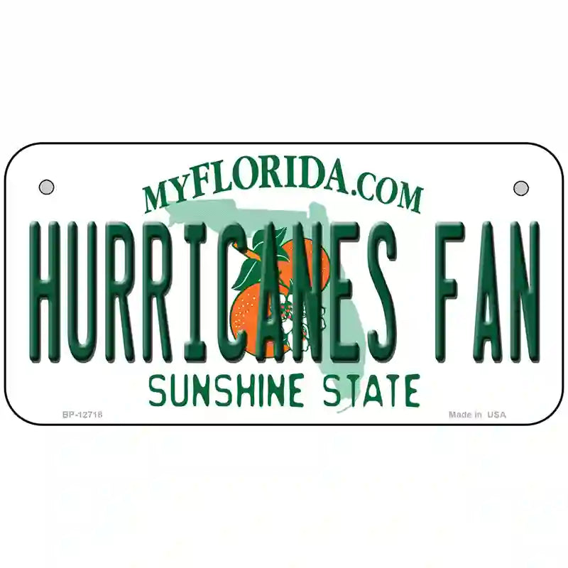 Hurricanes Fan Novelty Metal License Plate 6" x 3" (BP)