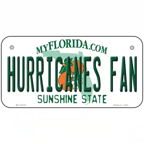 Hurricanes Fan Novelty Metal License Plate 6" x 3" (BP)