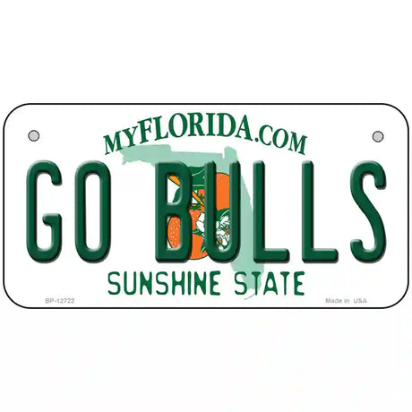 Go Bulls Novelty Metal License Plate 6" x 3" (BP)