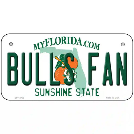 Bulls Fan Novelty Metal License Plate 6" x 3" (BP)