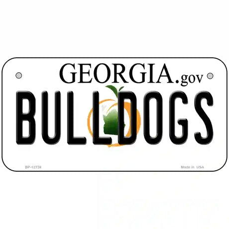 Bulldogs Georgia Peach Novelty Metal License Plate 6" x 3" (BP)