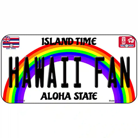 Hawaii Fan Novelty Metal License Plate 6" x 3" (BP)