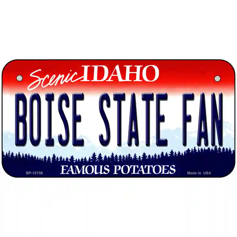 Boise State Fan Novelty Metal License Plate 6" x 3" (BP)