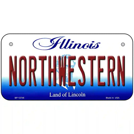 Northwestern Novelty Metal License Plate 6" x 3" (BP)