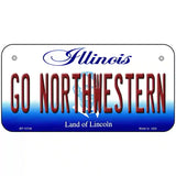 Go Northwestern Novelty Metal License Plate 6" x 3" (BP)