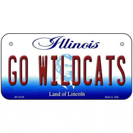 Go Wildcats Illinois Novelty Metal License Plate 6" x 3" (BP)