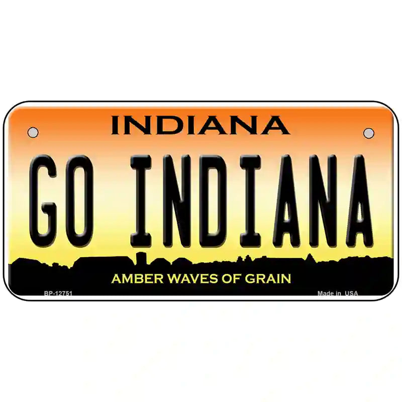 Go Indiana Novelty Metal License Plate Tag 6" x 3" (BP)