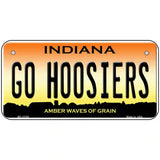 Go Hoosiers Novelty Metal License Plate Tag 6" x 3" (BP)