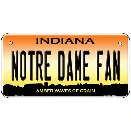 Notre Dame Fan Novelty Metal License Plate Tag 6" x 3" (BP)