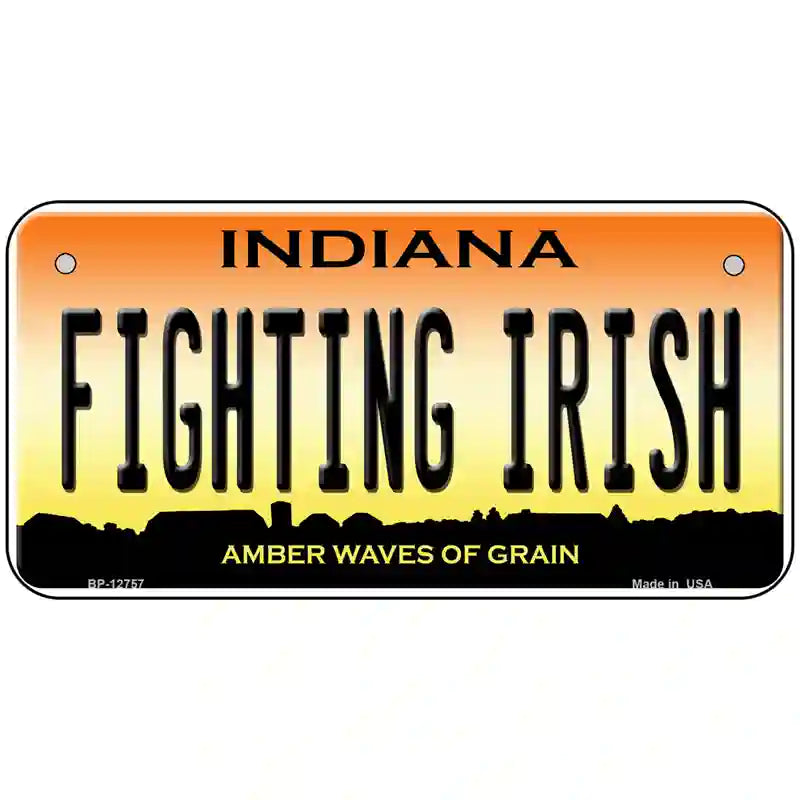 Fighting Irish Novelty Metal License Plate Tag 6" x 3" (BP)