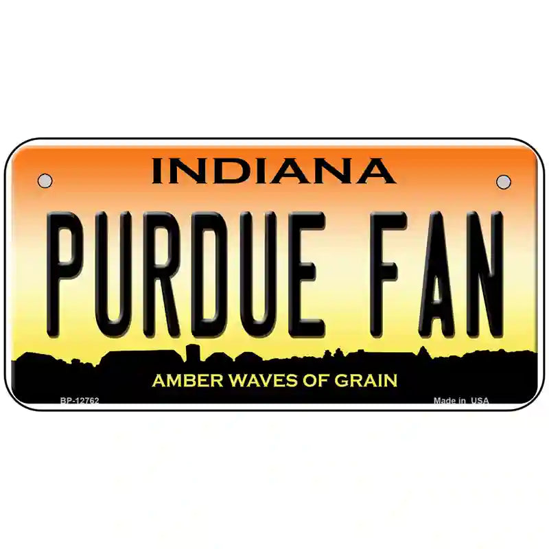 Purdue Fan Novelty Metal License Plate Tag 6" x 3" (BP)