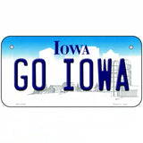 Go Iowa Novelty Metal License Plate Tag 6" x 3" (BP)