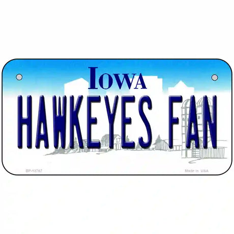 Hawkeyes Fan Novelty Metal License Plate 6" x 3" (BP)