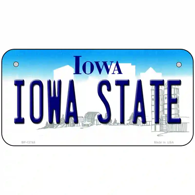 Iowa State Novelty Metal License Plate Tag 6" x 3" (BP)