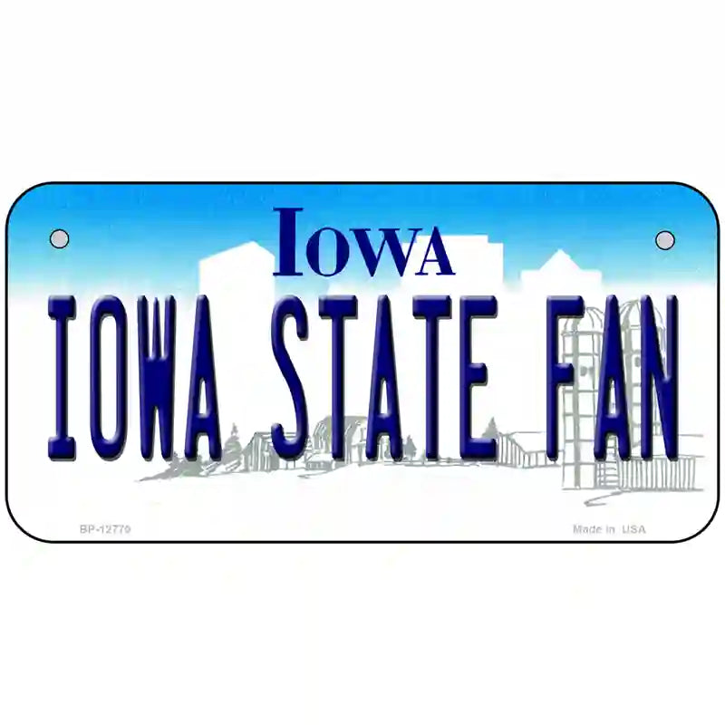 Iowa State Fan Novelty Metal License Plate Tag 6" x 3" (BP)