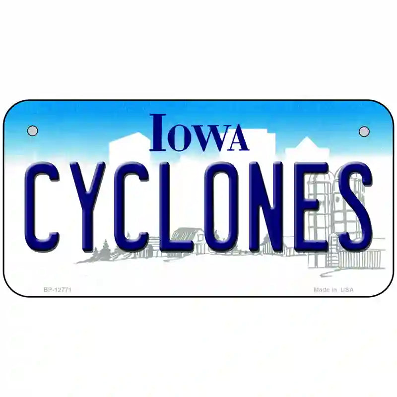 Cyclones Novelty Metal License Plate Tag 6" x 3" (BP)