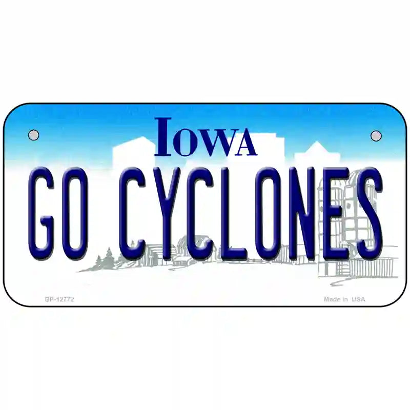 Go Cyclones Novelty Metal License Plate Tag 6" x 3" (BP)