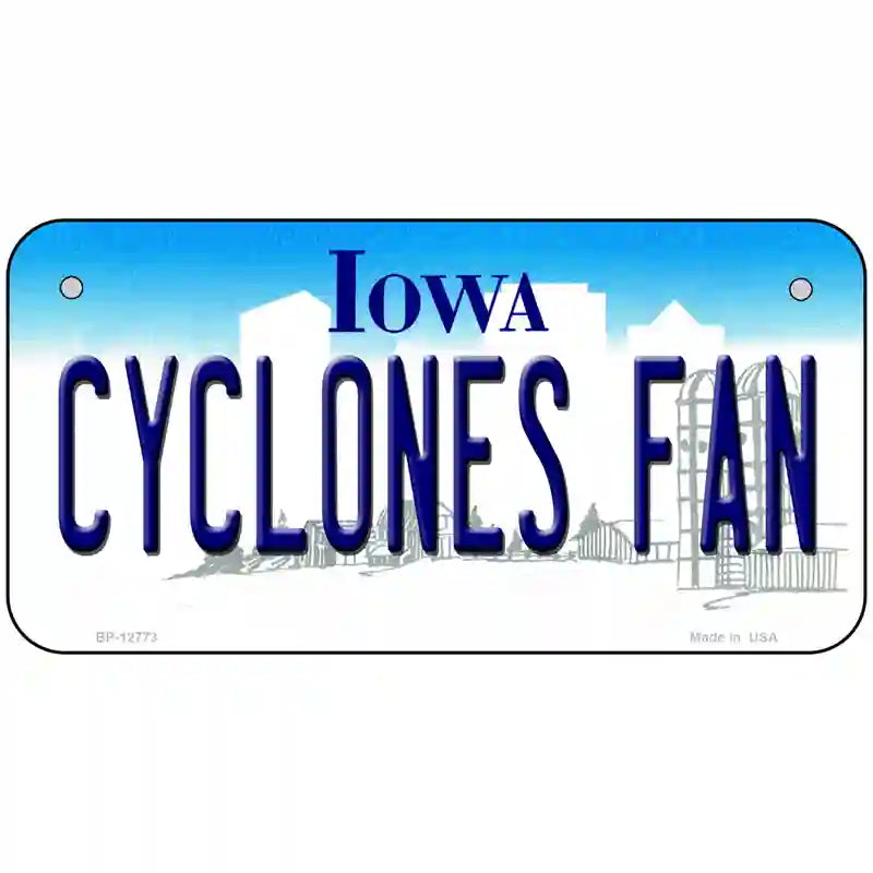 Cyclones Fan Novelty Metal License Plate Tag 6" x 3" (BP)