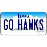 Go Hawks Iowa Novelty Metal License Plate Tag 6" x 3" (BP)