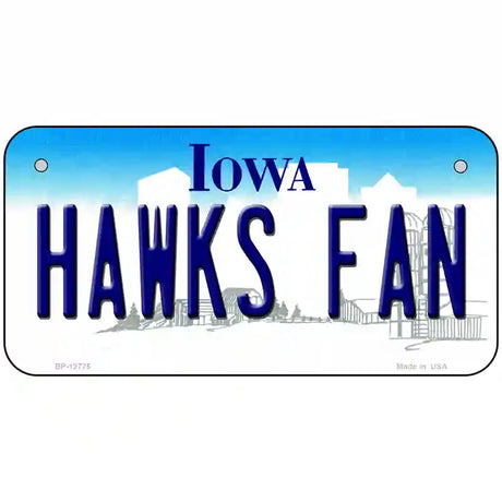 Hawks Fan Novelty Metal License Plate Tag 6" x 3" (BP)