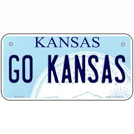 Go Kansas Novelty Metal License Plate Tag 6" x 3" (BP)