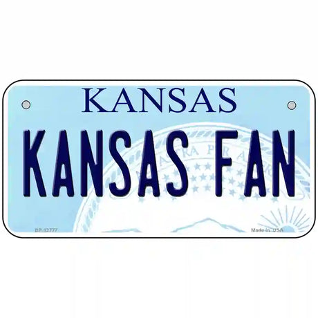 Kansas Fan Novelty Metal License Plate Tag 6" x 3" (BP)