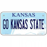 Go Kansas State Novelty Metal License Plate Tag 6" x 3" (BP)