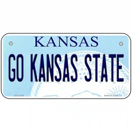 Go Kansas State Novelty Metal License Plate Tag 6" x 3" (BP)