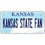 Kansas State Fan Novelty Metal License Plate Tag 6" x 3" (BP)